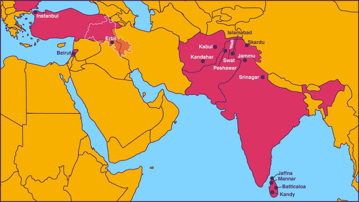 Map of our research countries