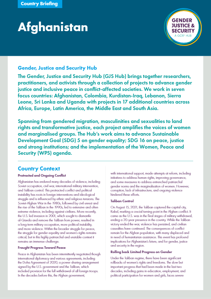 Afghanistan country briefing