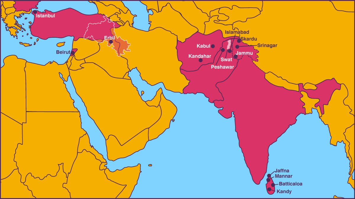 Map of our research countries